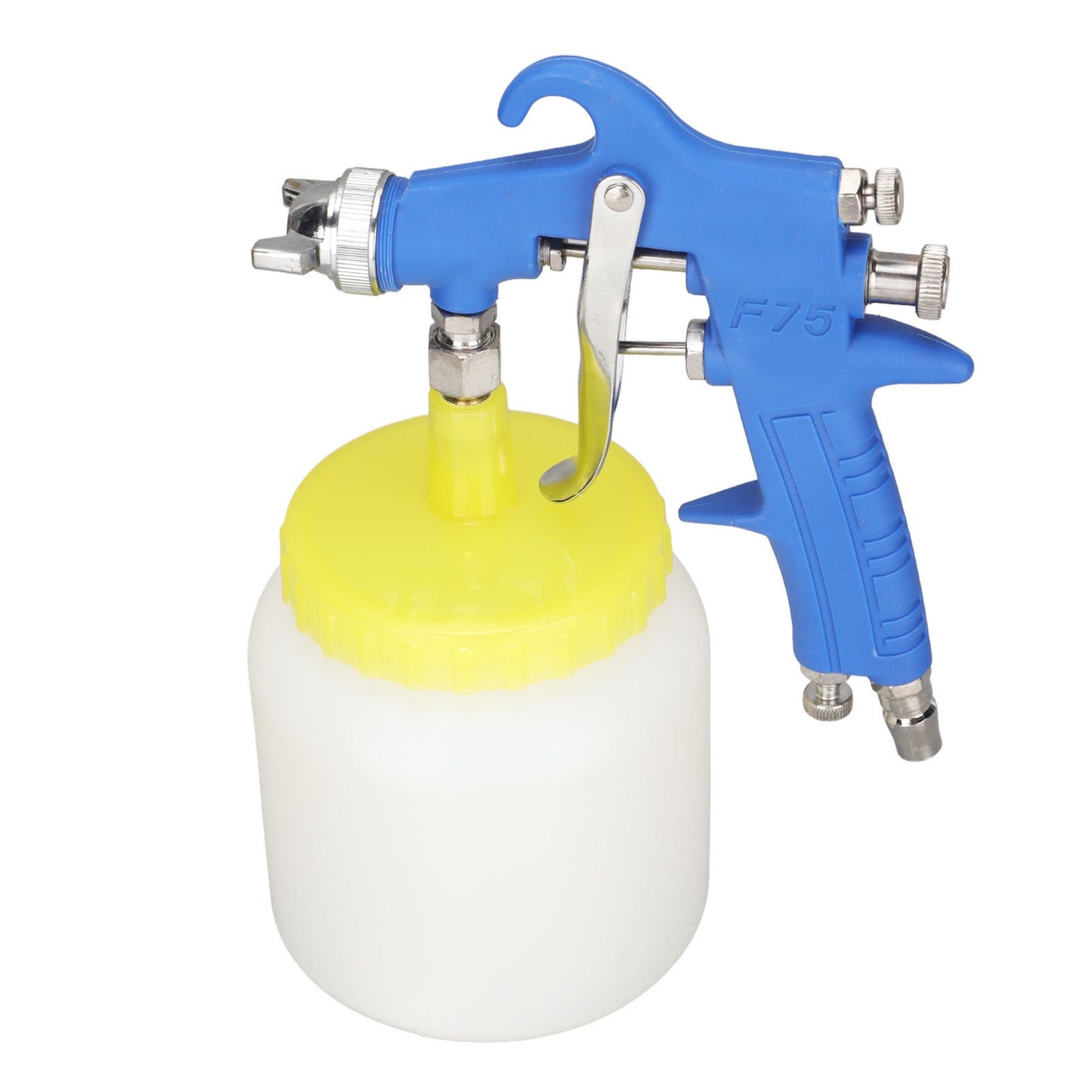F 75 1.5mm Paint Sprayer Hydrocone Type Stainless Steel Air Varnish Sprayer for Automotive Industrial Blue