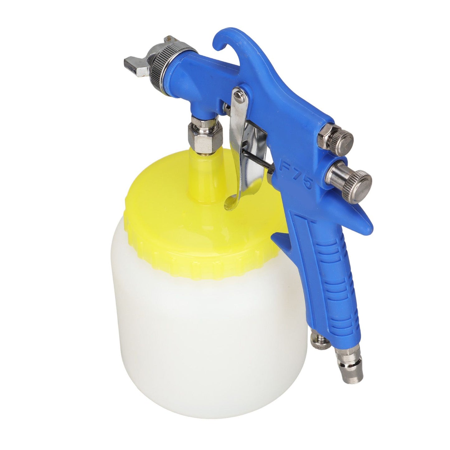 F 75 1.5mm Paint Sprayer Hydrocone Type Stainless Steel Air Varnish Sprayer for Automotive Industrial Blue