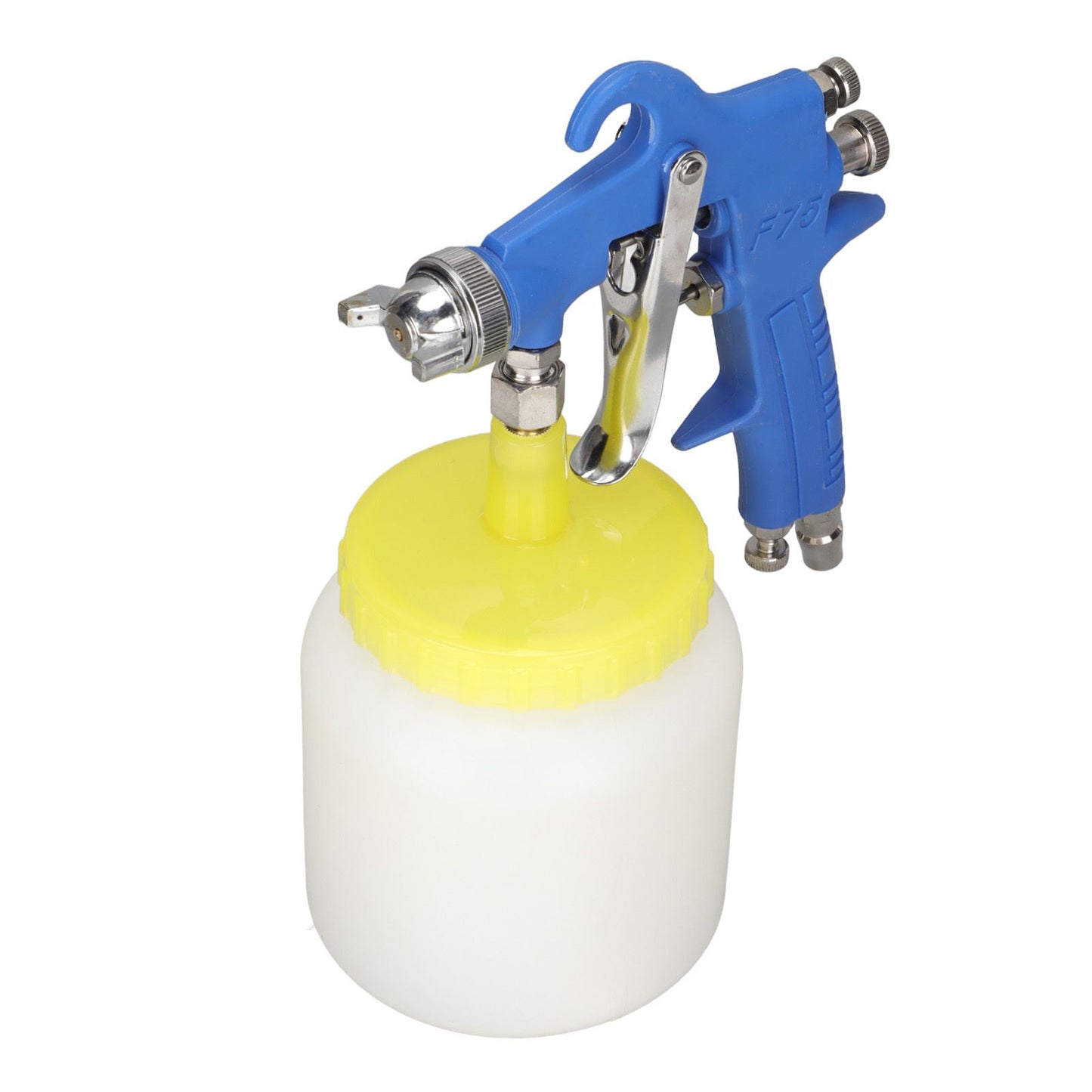 F 75 1.5mm Paint Sprayer Hydrocone Type Stainless Steel Air Varnish Sprayer for Automotive Industrial Blue