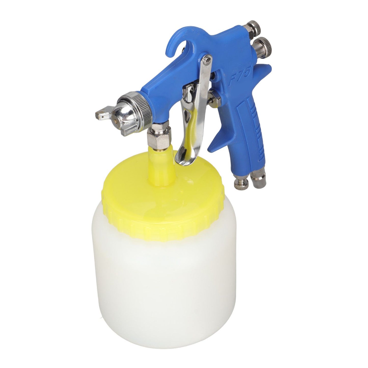 F 75 1.5mm Paint Sprayer Hydrocone Type Stainless Steel Air Varnish Sprayer for Automotive Industrial Blue