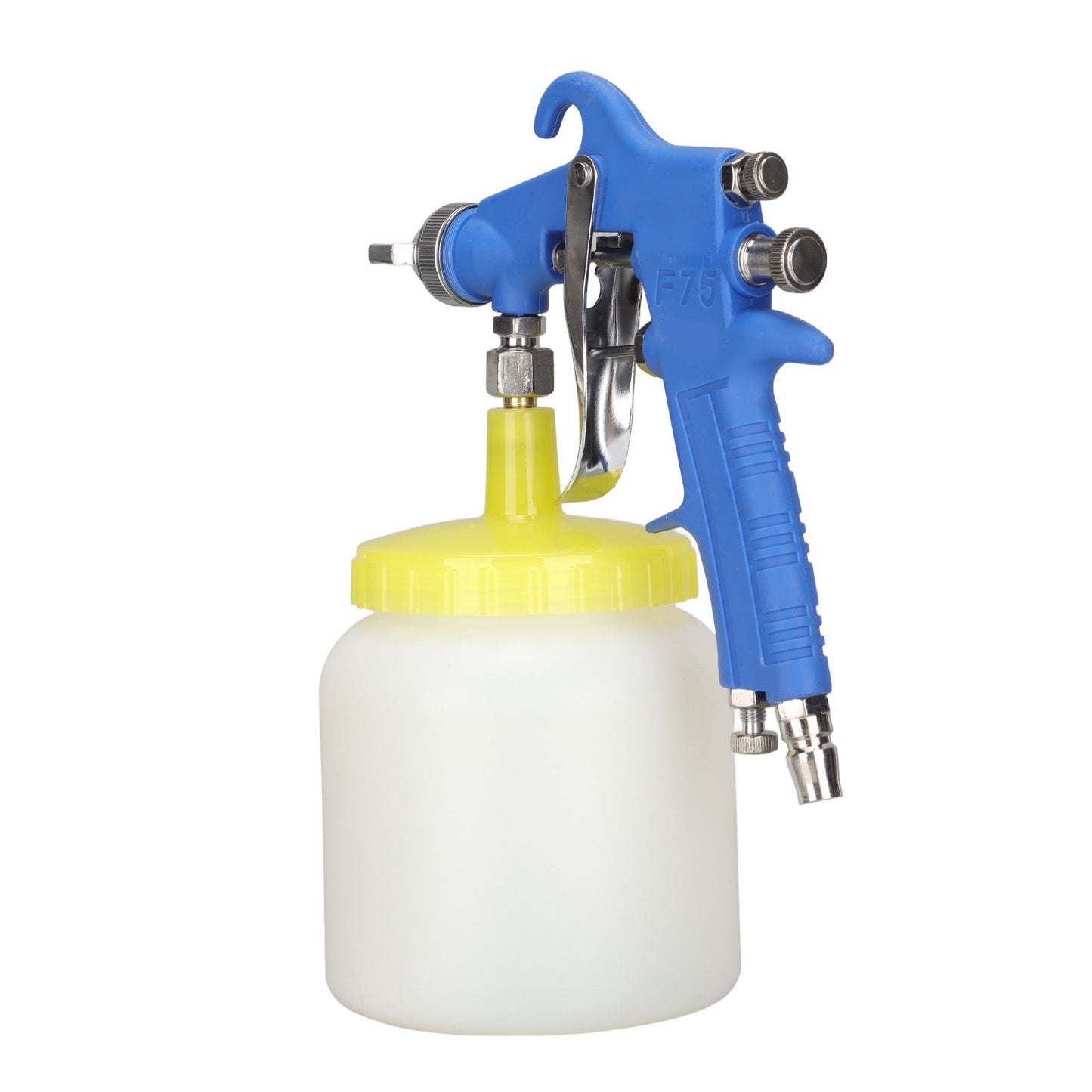 F 75 1.5mm Paint Sprayer Hydrocone Type Stainless Steel Air Varnish Sprayer for Automotive Industrial Blue