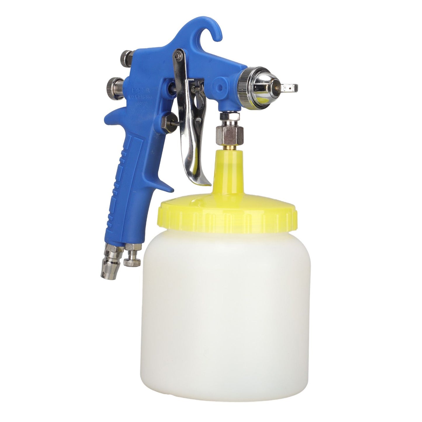 F 75 1.5mm Paint Sprayer Hydrocone Type Stainless Steel Air Varnish Sprayer for Automotive Industrial Blue