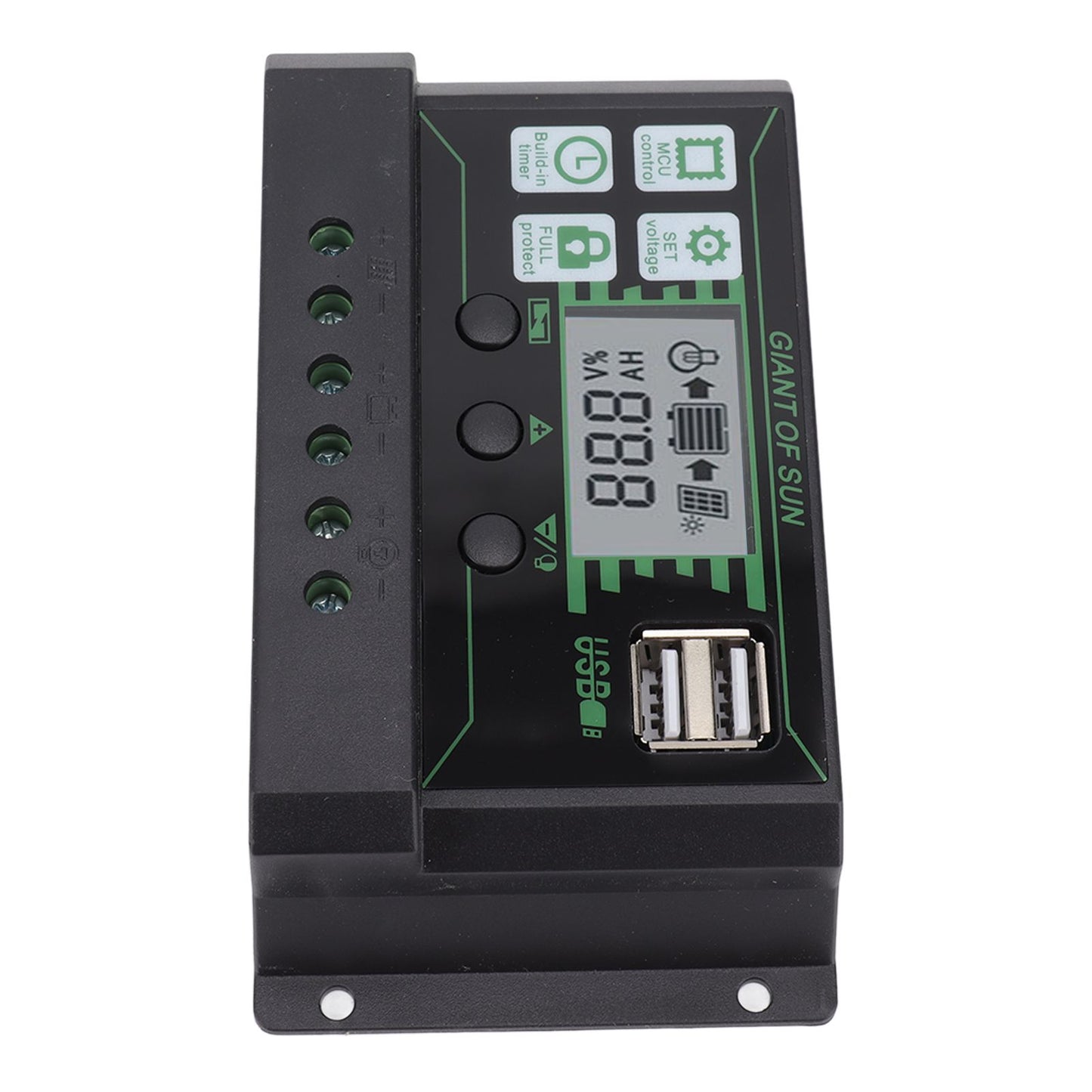 Solar Charge Controller Dual USB Automatic Identification PWM PV Panel Charger for Industry 5V 100A