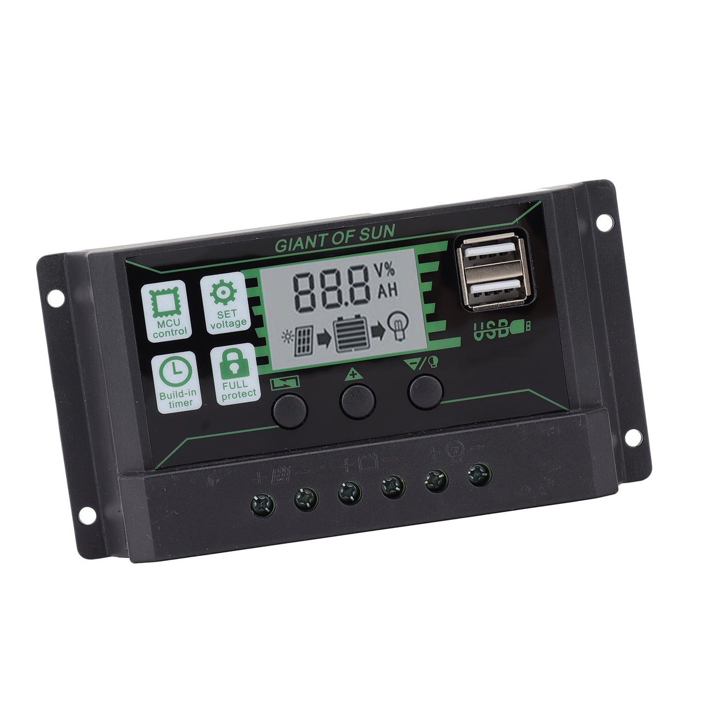 Solar Charge Controller Dual USB Automatic Identification PWM PV Panel Charger for Industry 5V 100A