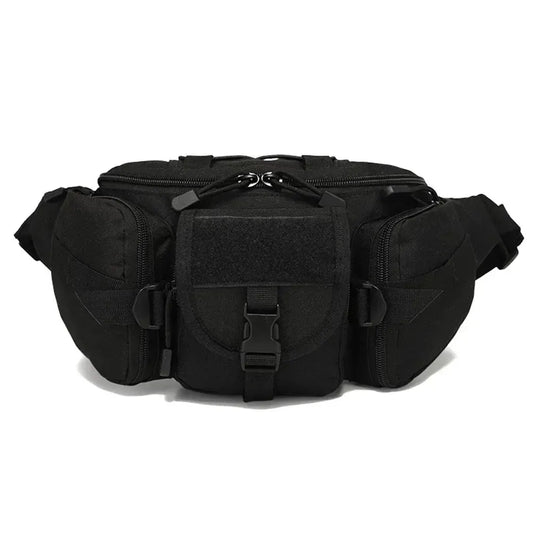 Outdoor Sports Fanny Pack Multipurpose Belt Bag for Camping Hiking Traveling Running Fishing - Black