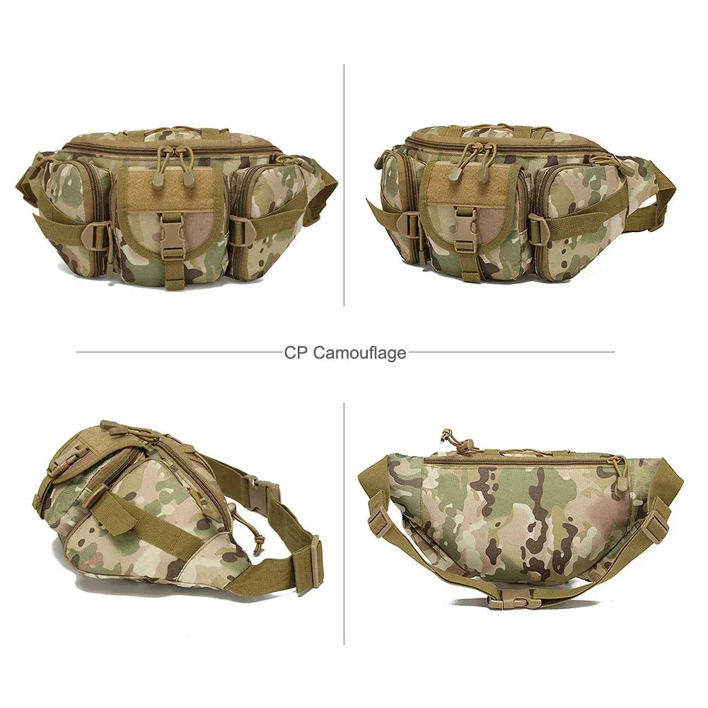 Outdoor Sports Fanny Pack Multipurpose Belt Bag for Camping Hiking Traveling Running Fishing - Black