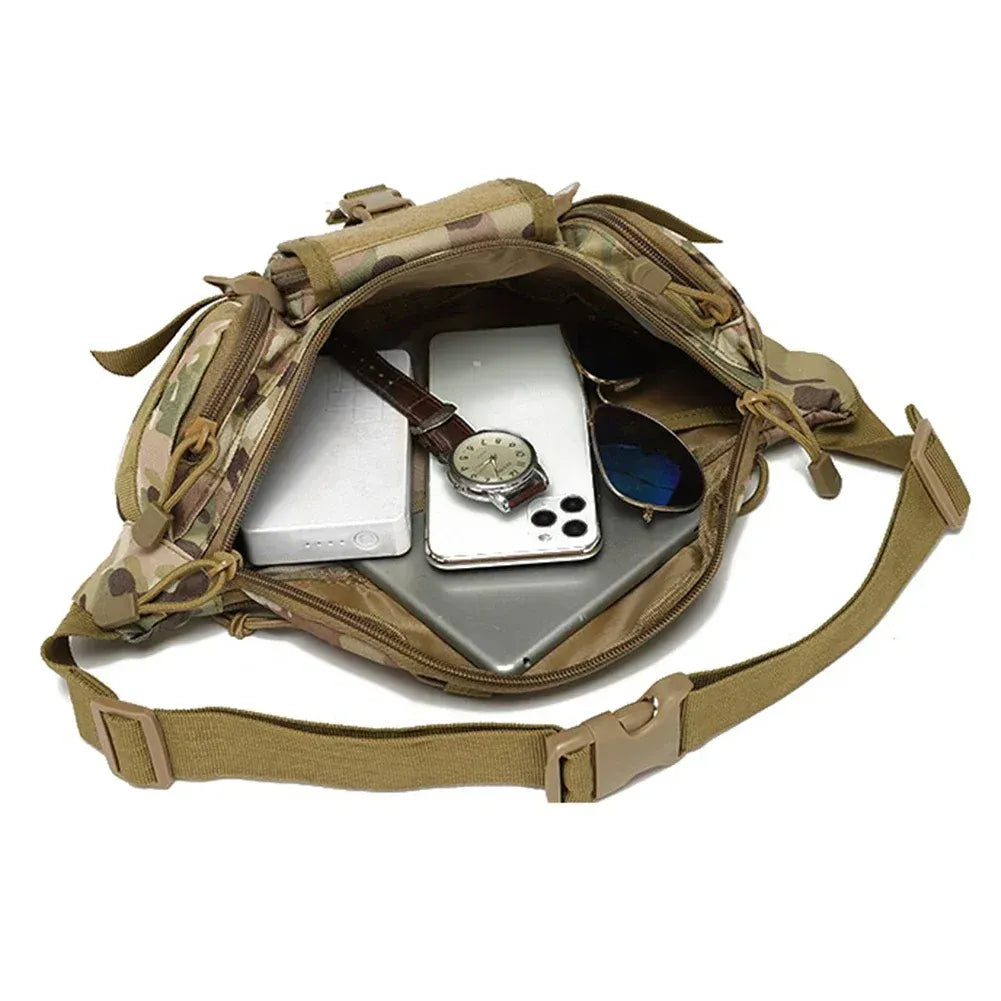 Outdoor Sports Fanny Pack Multipurpose Belt Bag for Camping Hiking Traveling Running Fishing - Black