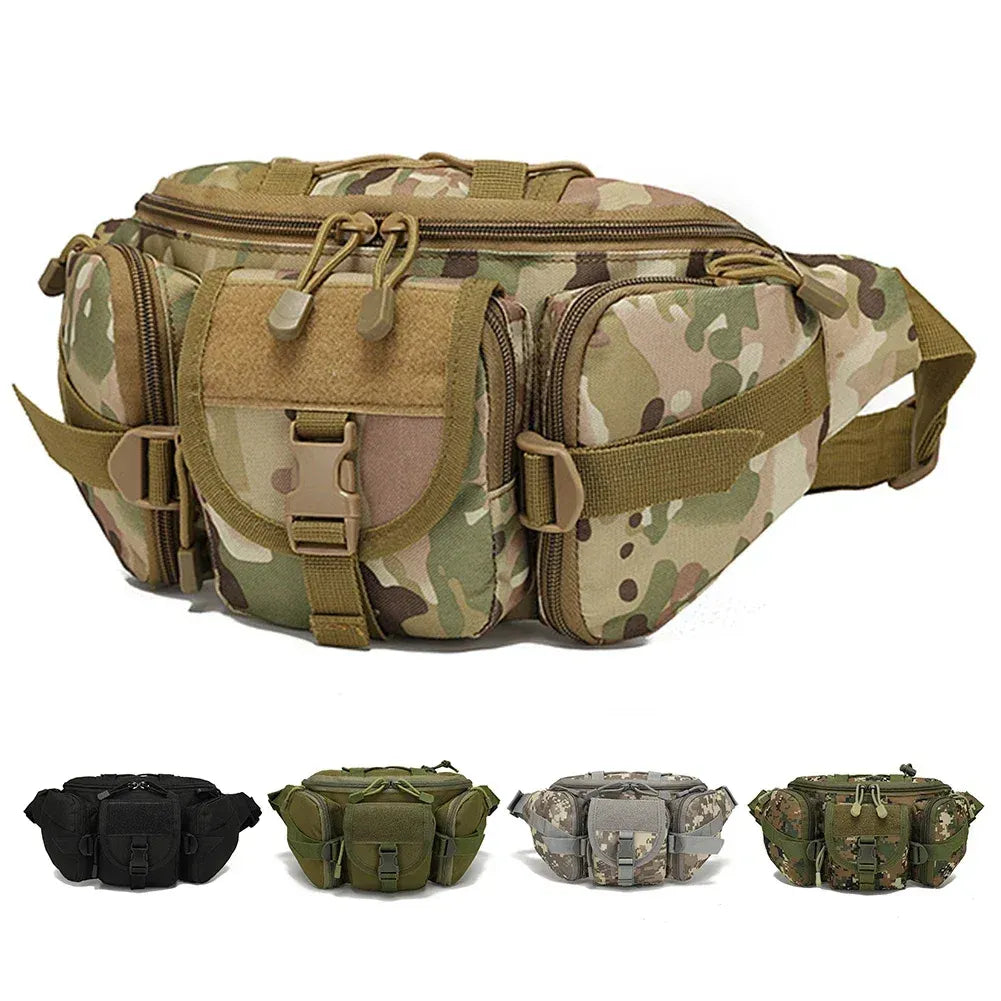 Outdoor Sports Fanny Pack Multipurpose Belt Bag for Camping Hiking Traveling Running Fishing - Digital