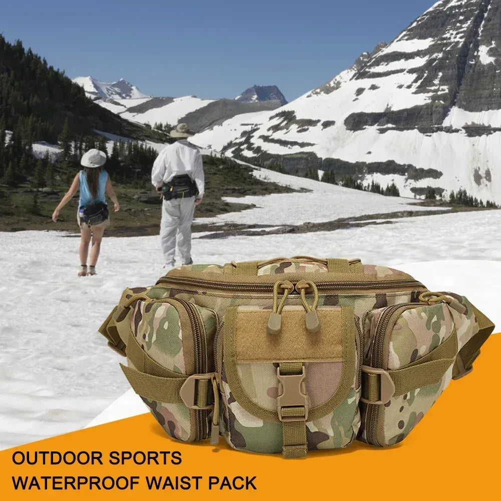Outdoor Sports Fanny Pack Multipurpose Belt Bag for Camping Hiking Traveling Running Fishing - Digital