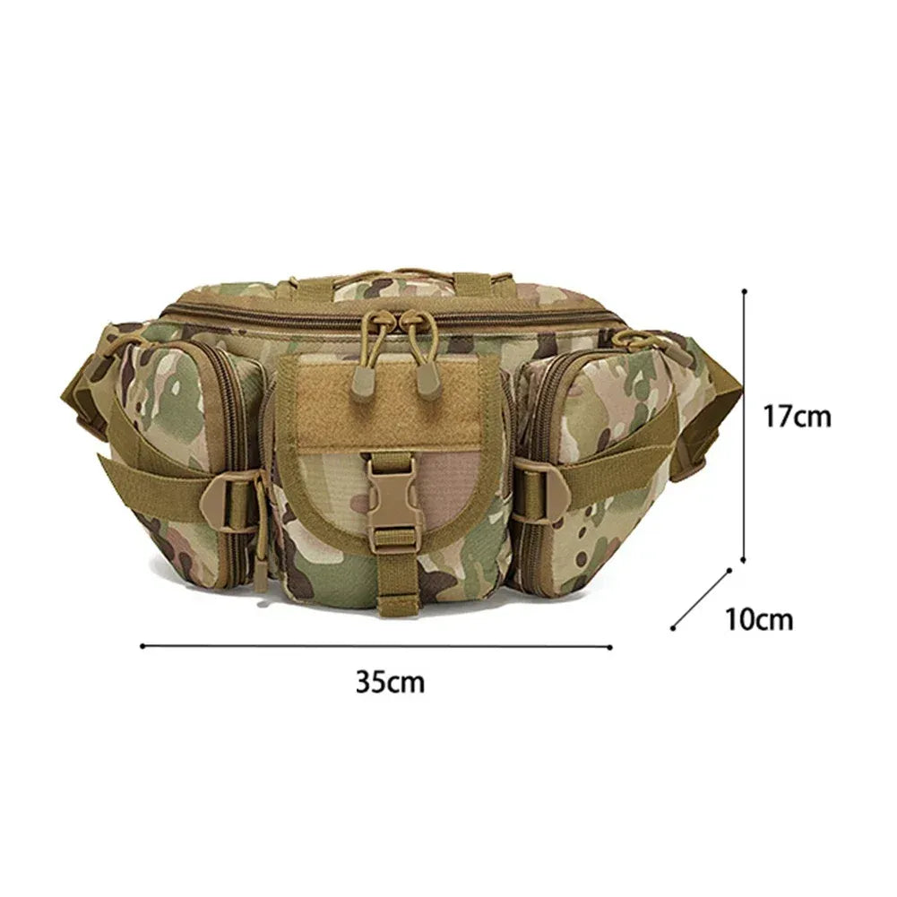 Outdoor Sports Fanny Pack Multipurpose Belt Bag for Camping Hiking Traveling Running Fishing - Digital