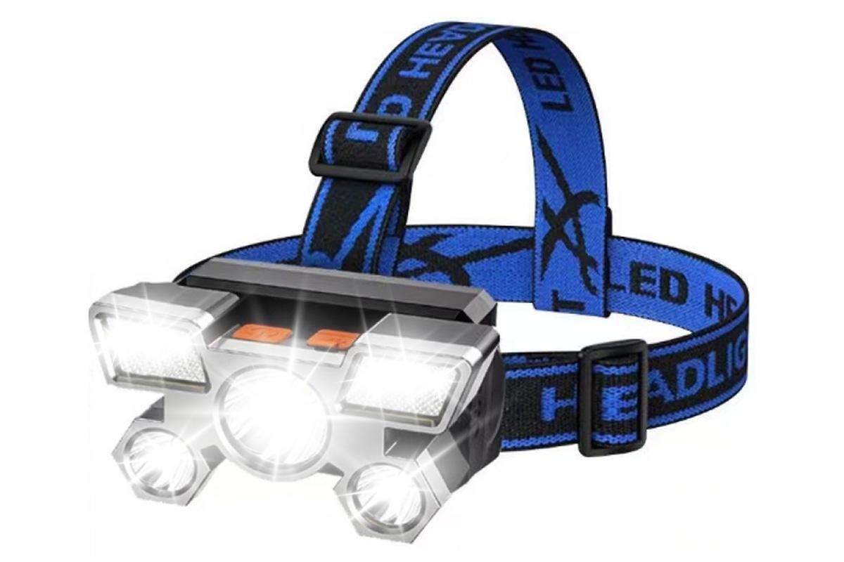 USB Rechargeable LED Headlamp with 4 Modes for Camping Fishing & Outdoor