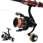 Spinning Fishing Reel HE Series 5000 6000 7000 Size 12 Ball Bearings 10kg Drag - HE6000