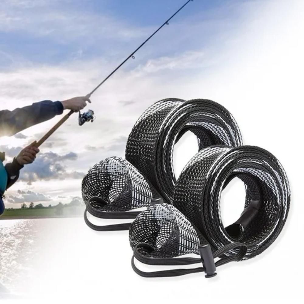 2Pcs Rod Sock Fishing Rod Sleeve Protector Pole Gloves Fishing Tools - White