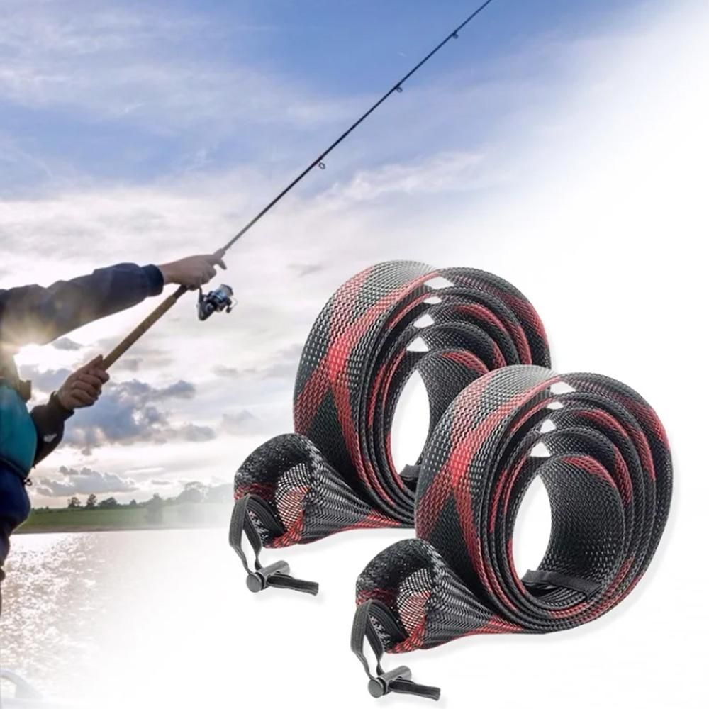 2Pcs Rod Sock Fishing Rod Sleeve Protector Pole Gloves Fishing Tools - Red