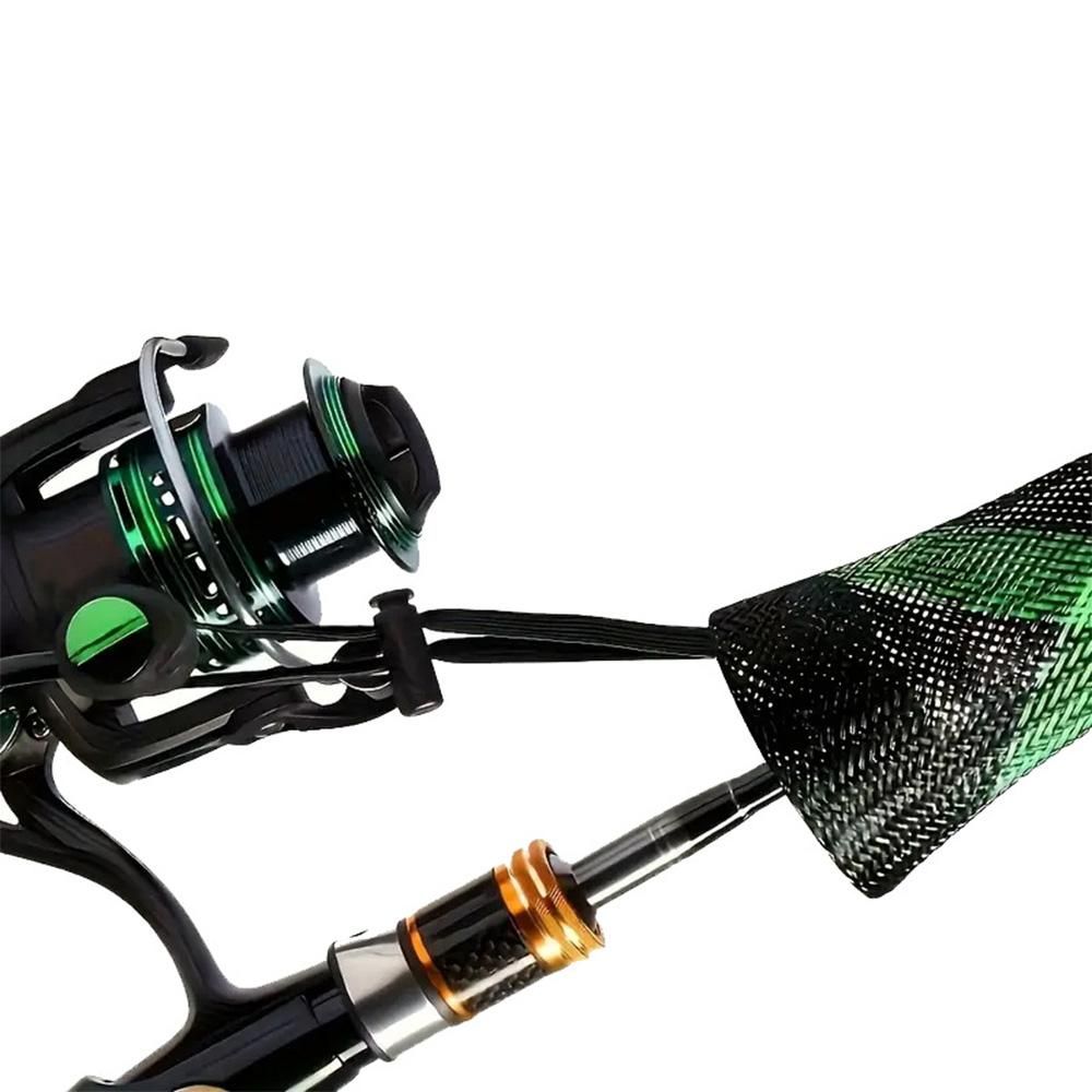 2Pcs Rod Sock Fishing Rod Sleeve Protector Pole Gloves Fishing Tools - Green