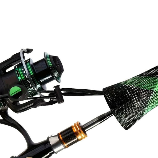 2Pcs Rod Sock Fishing Rod Sleeve Protector Pole Gloves Fishing Tools - Green