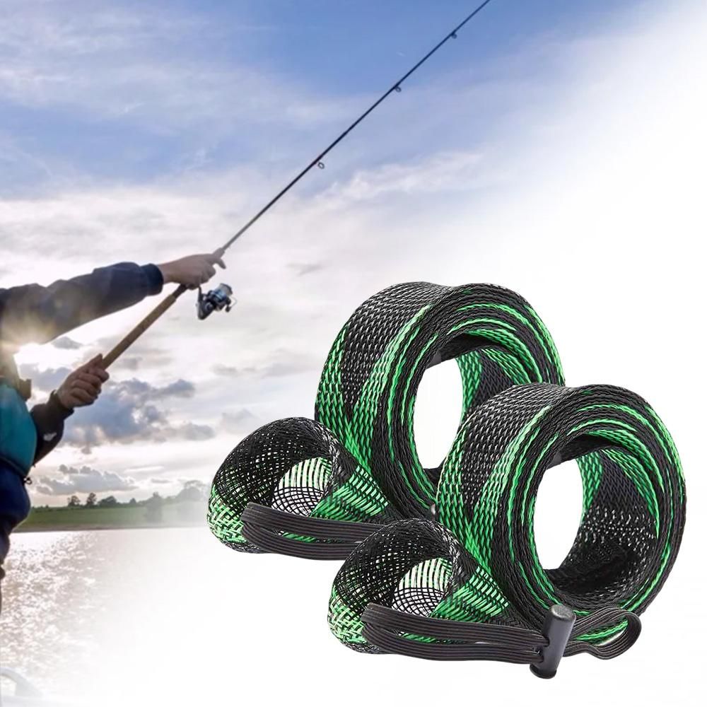 2Pcs Rod Sock Fishing Rod Sleeve Protector Pole Gloves Fishing Tools - Green