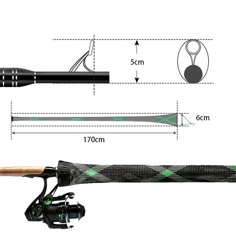 2Pcs Rod Sock Fishing Rod Sleeve Protector Pole Gloves Fishing Tools - Green