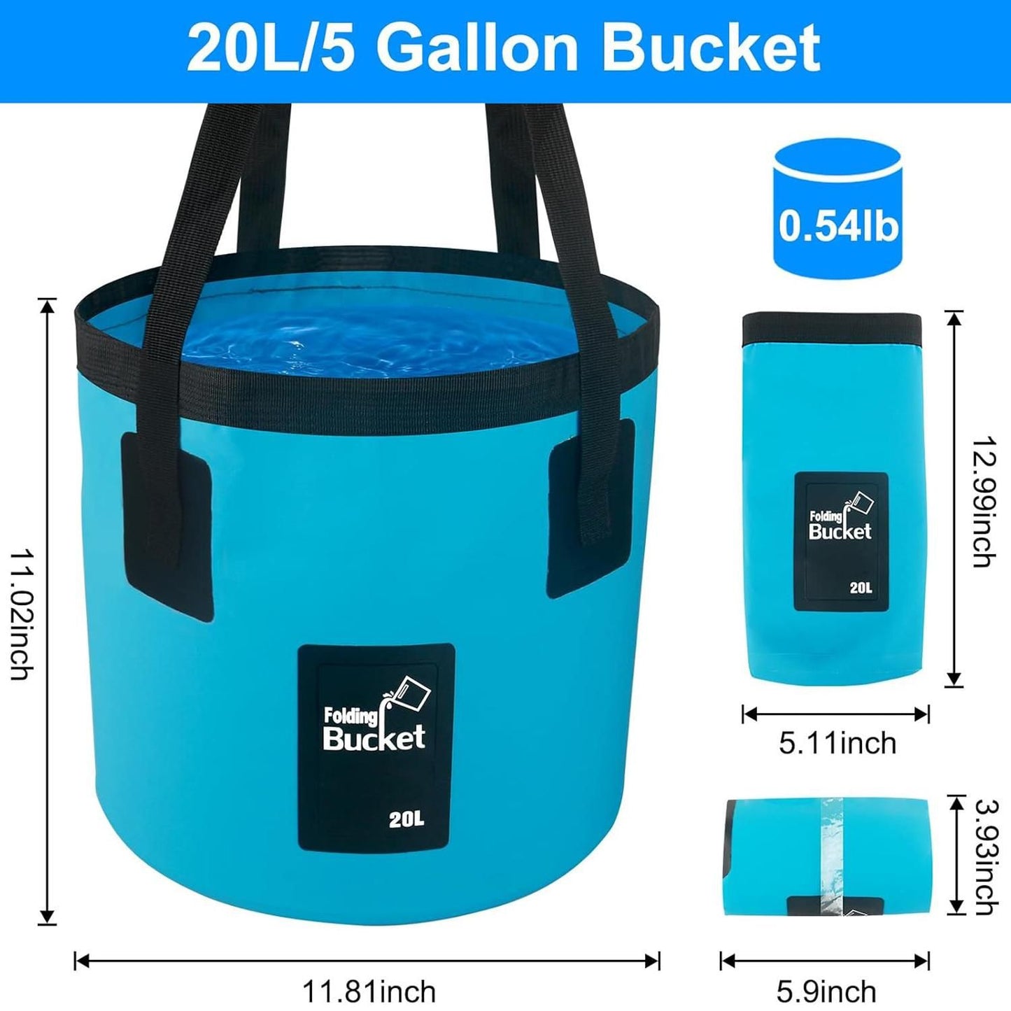 20L Collapsible Bucket with Handle for Outdoro Travel Camping Fishing
