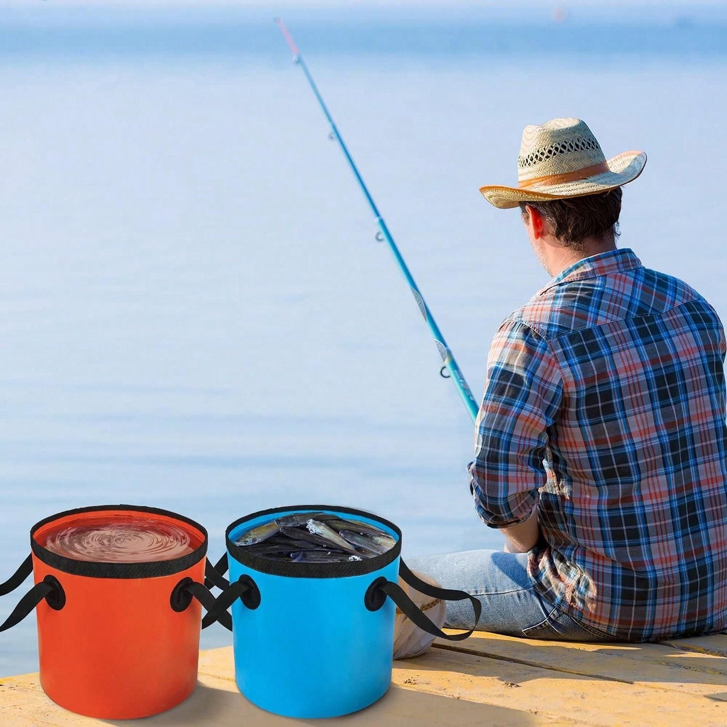 20L Collapsible Bucket with Handle for Outdoro Travel Camping Fishing