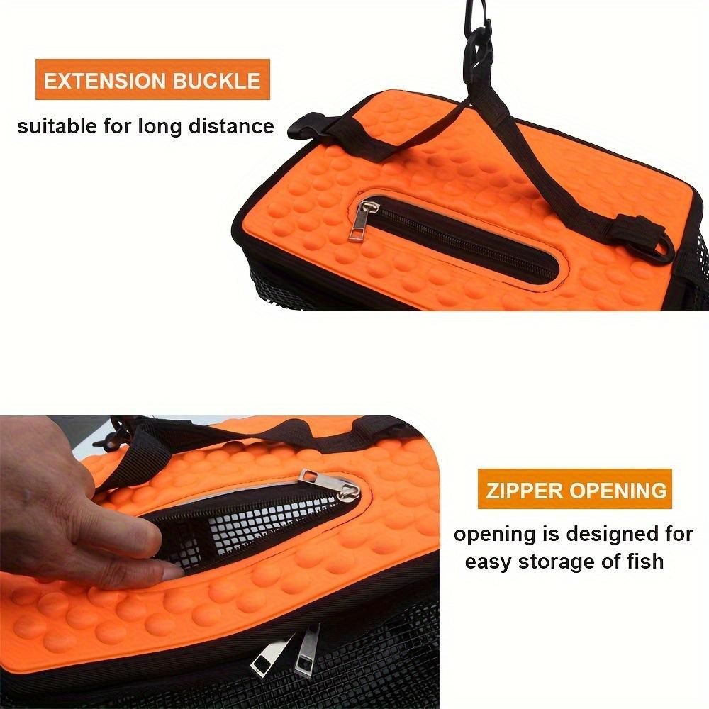 Floating Fish Keeper Net Bag Portable Quick Dry Mesh Storage for Sea and Rock Fishing-Orange S