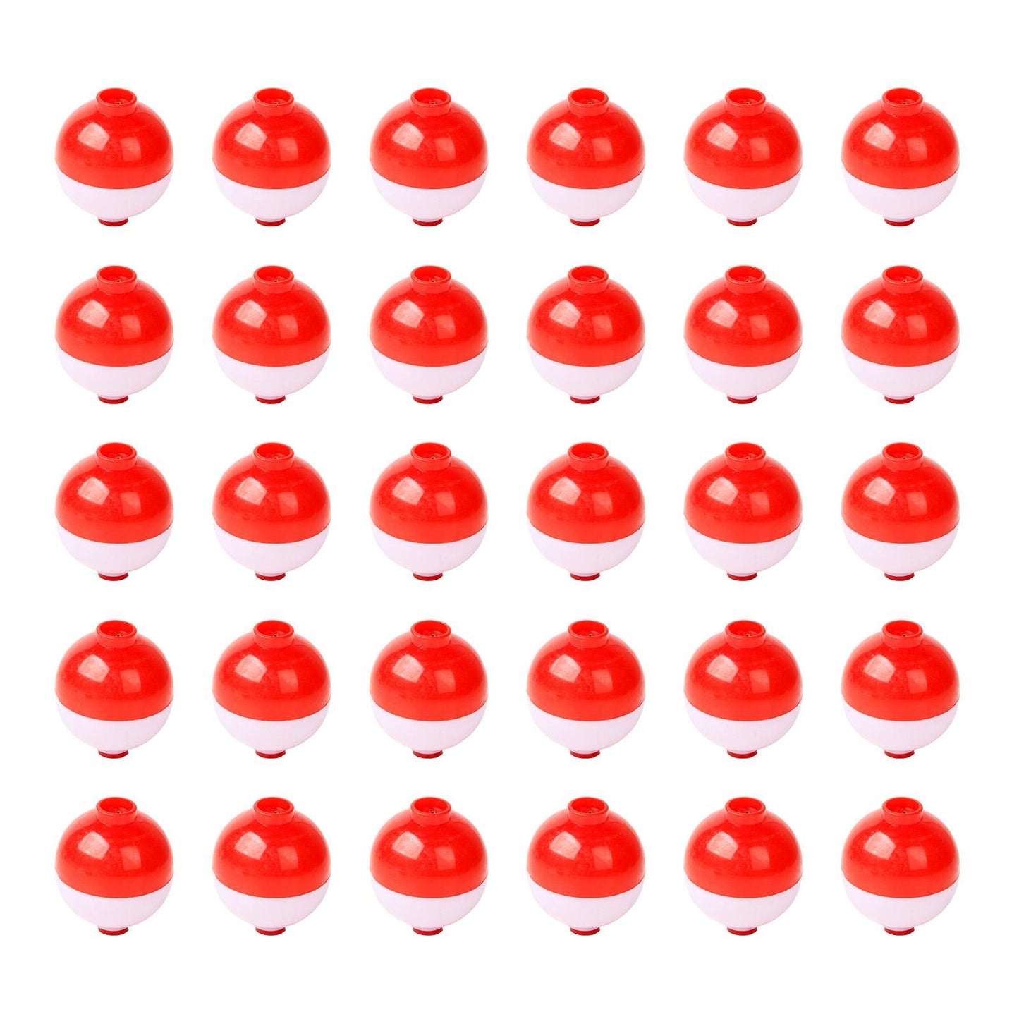 30 Pcs 1.25 Inch Red White Ball Floats Fishing Bobbers