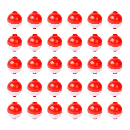 30 Pcs 1.25 Inch Red White Ball Floats Fishing Bobbers