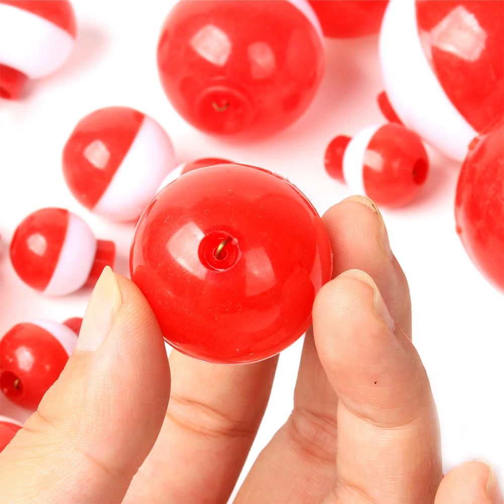 30 Pcs 1.25 Inch Red White Ball Floats Fishing Bobbers