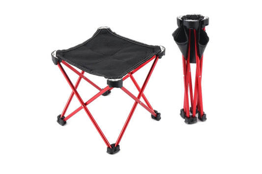 Mini Portable Outdoor Folding Stool Camping Fishing Picnic Chair Small Seat - Red