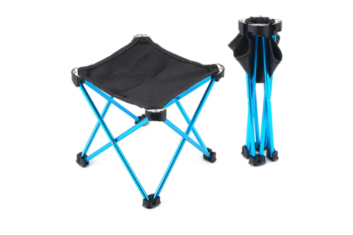Mini Portable Outdoor Folding Stool Camping Fishing Picnic Chair Small Seat - Blue