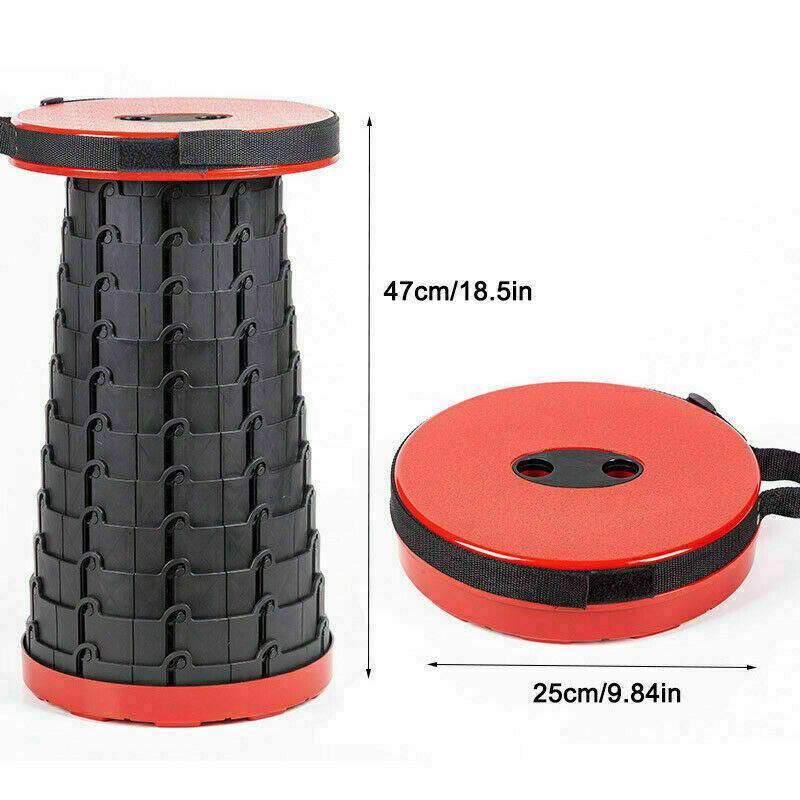 Camping Fishing Hunting Outdoor Chair Portable Folding Stool - Red