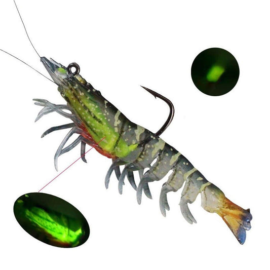 3X Durable TPE Fishing Tackle Prawn Shrimp Trout Bream Flathead Cod Jew Bass Lure - Black+Red+Orange-3 Packs