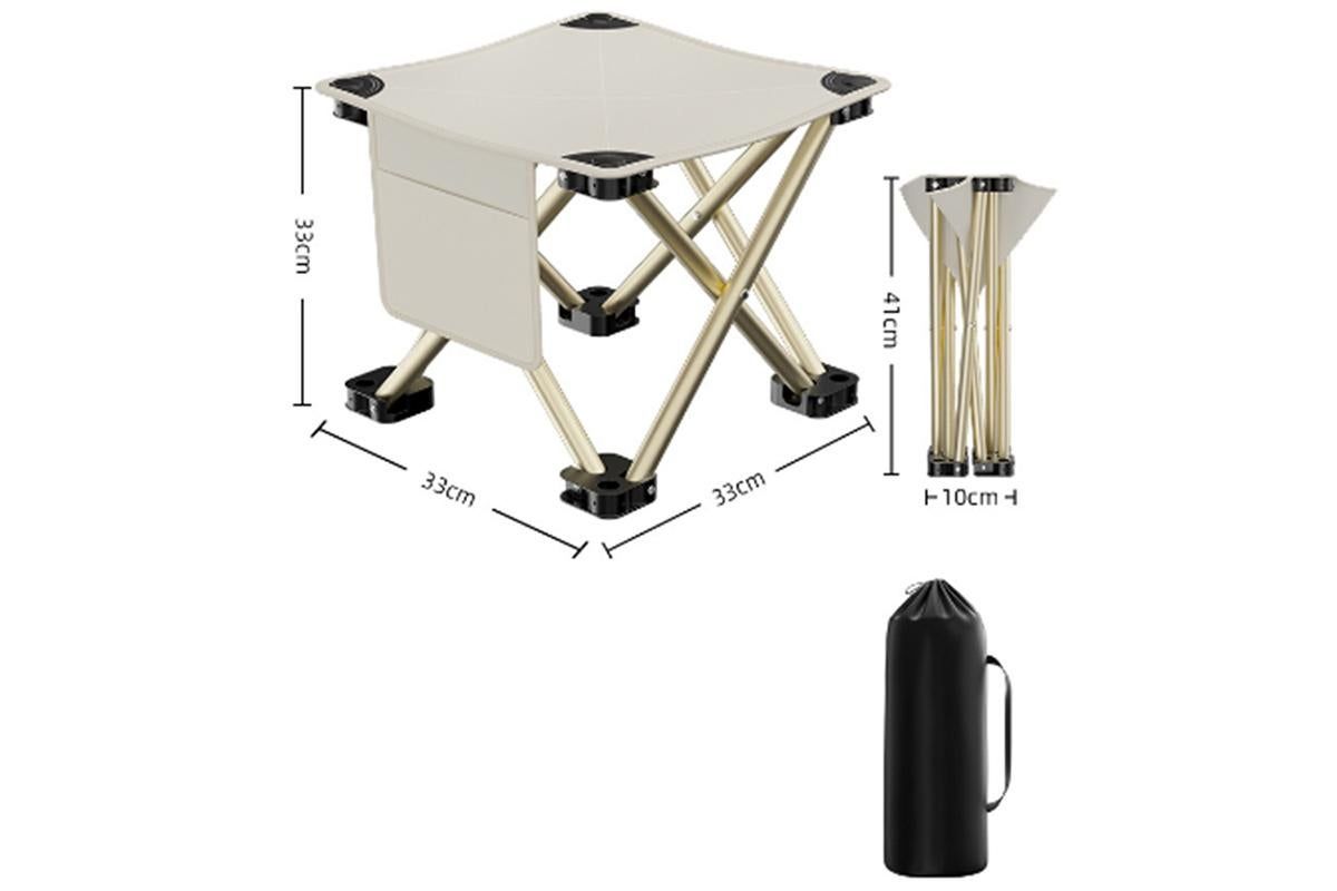 Portable Folding Camping Stool for Fishing Hiking Camping Seat with Carry Bag -Beige / L