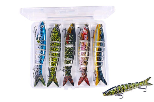 5 Pcs Jointed Fishing Lures Set Wobblers Swimbait Crankbait Hard Bait