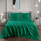 Art Silk Satin Sheet Set Hotel 3 Pieces Fitted/Flat Sheet Bedding Set-Luxury Soft Silky Sheets for Hair and Skin, Similar to Silk Bed Sheets Set 3 Pieces(King Single,Green)