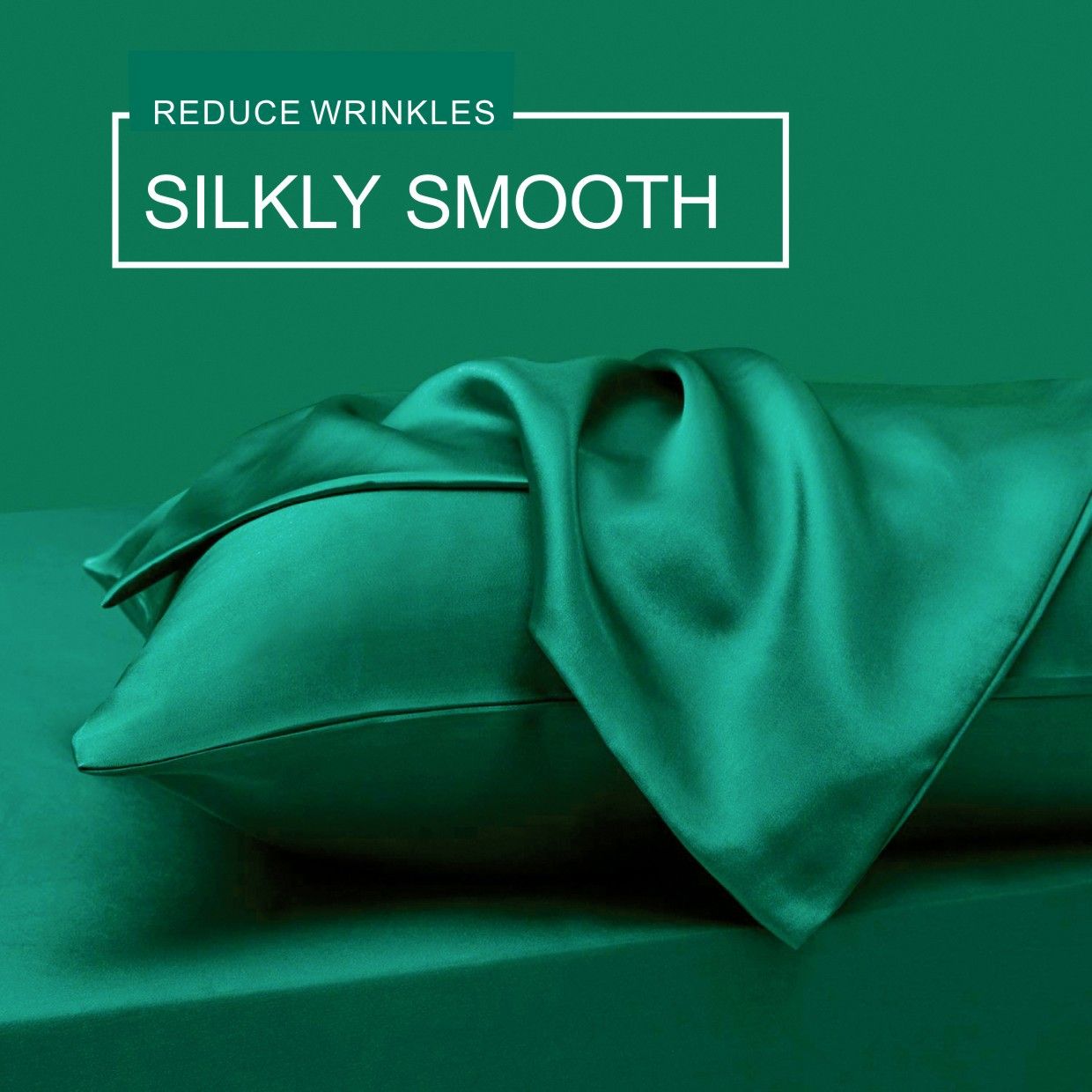Art Silk Satin Sheet Set Hotel 3 Pieces Fitted/Flat Sheet Bedding Set-Luxury Soft Silky Sheets for Hair and Skin, Similar to Silk Bed Sheets Set 3 Pieces(King Single,Green)