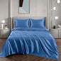 Art Silk Satin Sheet Set Hotel 4 Pieces Fitted/Flat Sheet Bedding Set-Luxury Soft Silky Sheets for Hair and Skin, Similar to Silk Bed Sheets Set 4 Pieces(Queen,Ocean)
