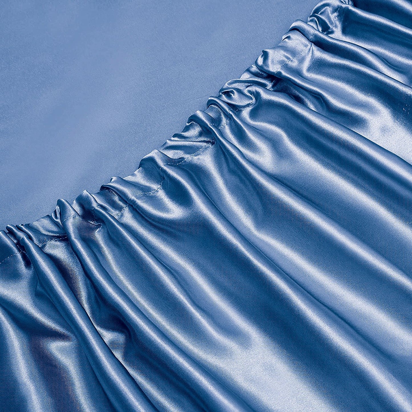 Art Silk Satin Sheet Set Hotel 4 Pieces Fitted/Flat Sheet Bedding Set-Luxury Soft Silky Sheets for Hair and Skin, Similar to Silk Bed Sheets Set 4 Pieces(Queen,Ocean)