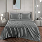 Art Silk Satin Sheet Set Hotel 4 Pieces Fitted/Flat Sheet Bedding Set-Luxury Soft Silky Sheets for Hair and Skin, Similar to Silk Bed Sheets Set 4 Pieces(Queen,Grey)