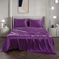 Art Silk Satin Sheet Set Hotel 4 Pieces Fitted/Flat Sheet Bedding Set-Luxury Soft Silky Sheets for Hair and Skin, Similar to Silk Bed Sheets Set 4 Pieces(Queen,Purple)