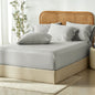 3 Piece Hotel Bamboo Cooling Fitted Sheet Set & Pillowcase -Ultra Soft 2000TC Breathable Fitted Bed Sheets Set with 37 Centimetre Deep Pocket-Cooling Sheets for Hot Sleepers(Silver-gray,Double)