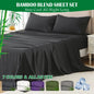 4 Piece Hotel Bamboo Cooling Sheet Set -Ultra Soft 2000TC Breathable Bed Sheets Set with 37 Centimetre Deep Pocket-Cooling Sheets for Hot Sleepers(Black,Double)