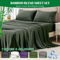 4 Piece Hotel Bamboo Cooling Sheet Set -Ultra Soft 2000TC Breathable Bed Sheets Set with 37 Centimetre Deep Pocket-Cooling Sheets for Hot Sleepers(Olive green,Super King)