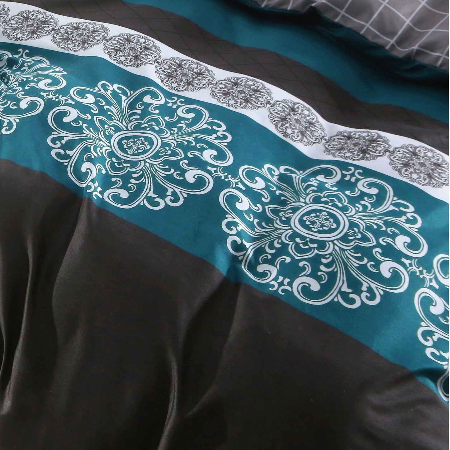 3 Piece Hotel Soft Microfiber Quilt Cover Set-2000TC Duvet/Donna Cover Set & Pillowcases -1 Quilt Cover Zipper Closure & 1 x Pillowcases-Breathable Bedding - Wrinkle, Fade, Stain Resistant(Bohemian,Double)