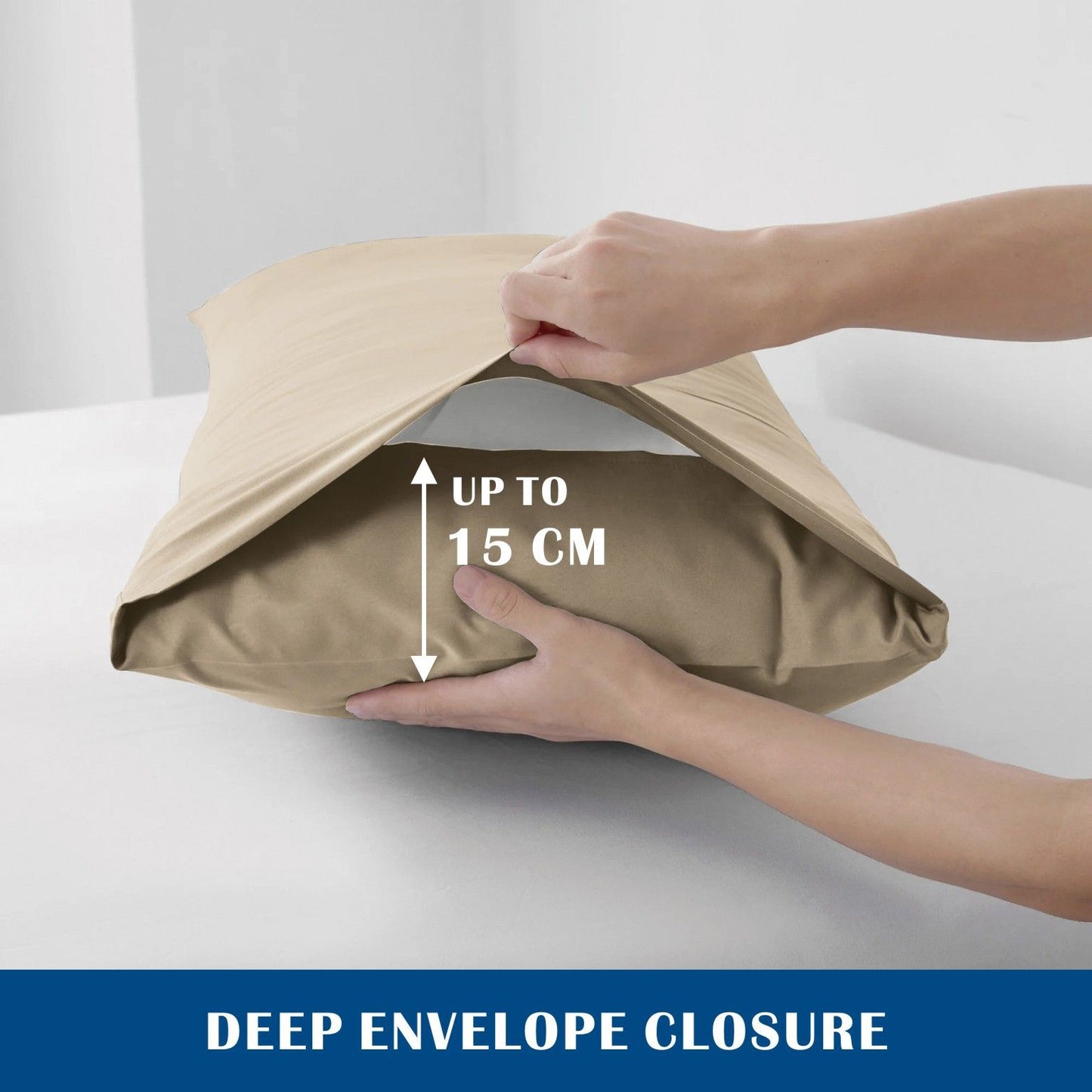 3 Piece Hotel Soft Microfiber Quilt Cover Set-2000TC Duvet/Donna Cover Set & Pillowcases -1 Quilt Cover Zipper Closure & 1 x Pillowcases-Breathable Bedding - Wrinkle, Fade, Stain Resistant(Camel Beige,Double)