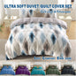 3 Piece Hotel Soft Microfiber Quilt Cover Set-2000TC Duvet/Donna Cover Set & Pillowcases -1 Quilt Cover Zipper Closure & 1 x Pillowcases-Breathable Bedding - Wrinkle, Fade, Stain Resistant(Modern Geometric,Double)