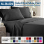 4 Piece Bed Sheet Set- Bedding Sheets & Pillowcases -Breathable Bedding - Wrinkle, Fade, Stain Resistant-Deep Pocket Flat Fitted Bed Sheet Set(Black,Double)