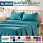 4 Piece Bed Sheet Set- Bedding Sheets & Pillowcases -Breathable Bedding - Wrinkle, Fade, Stain Resistant-Deep Pocket Flat Fitted Bed Sheet Set(Biscay blue,Double)