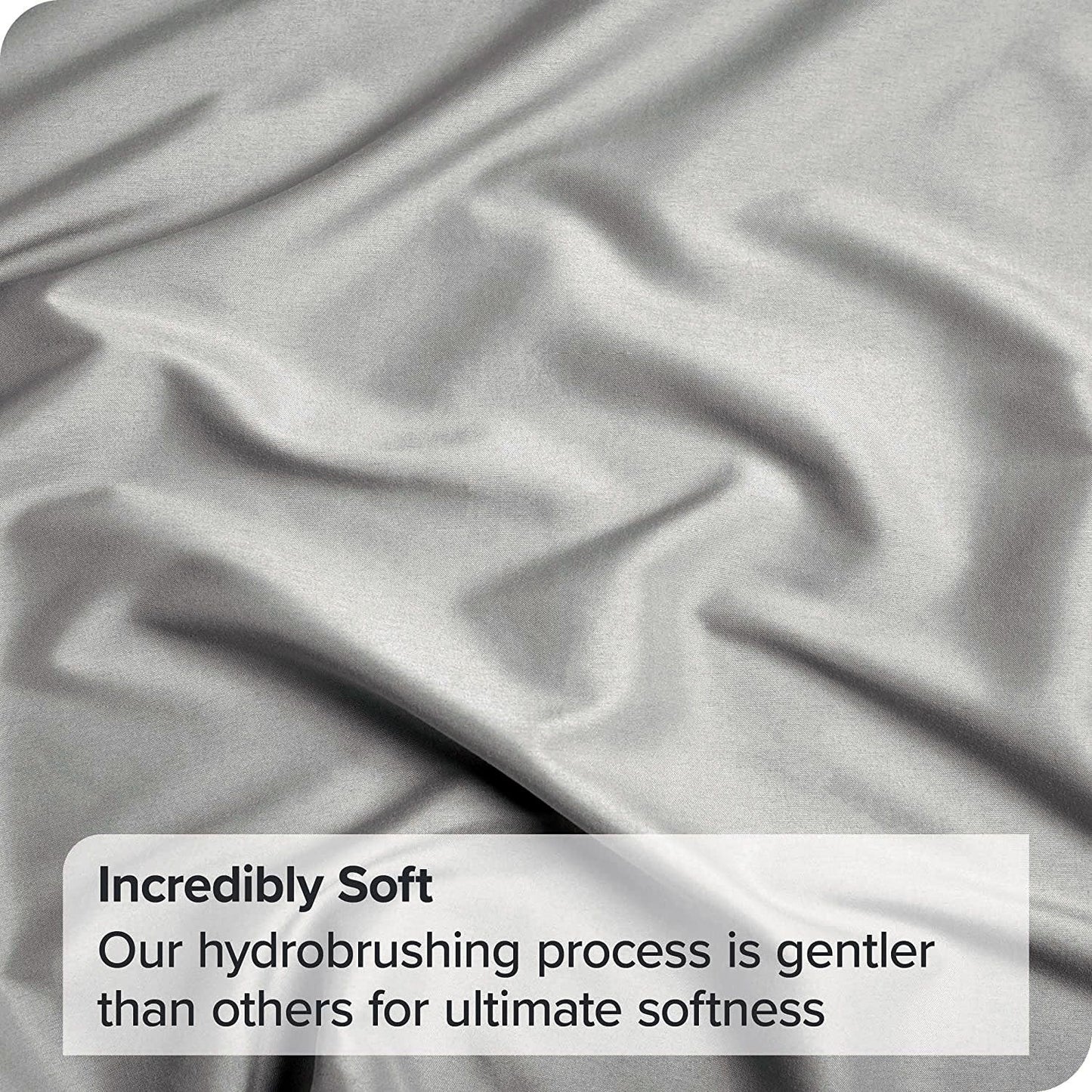 4 Piece Bed Sheet Set- Bedding Sheets & Pillowcases -Breathable Bedding - Wrinkle, Fade, Stain Resistant-Deep Pocket Flat Fitted Bed Sheet Set(Silver-gray,King)