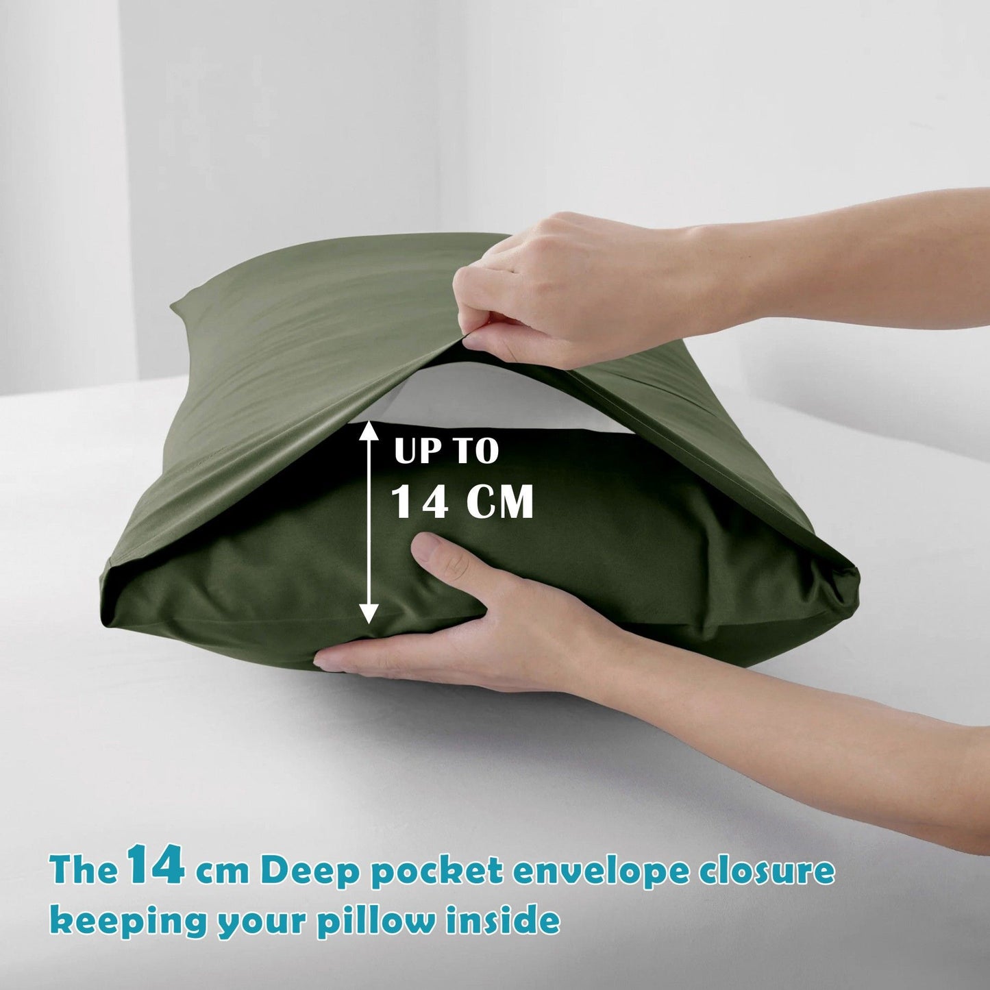 3 Piece Bed Sheet Set- Bedding Sheets & Pillowcases -Breathable Bedding - Wrinkle, Fade, Stain Resistant-Deep Pocket Flat Fitted Bed Sheet Set(Olive green,King Single)